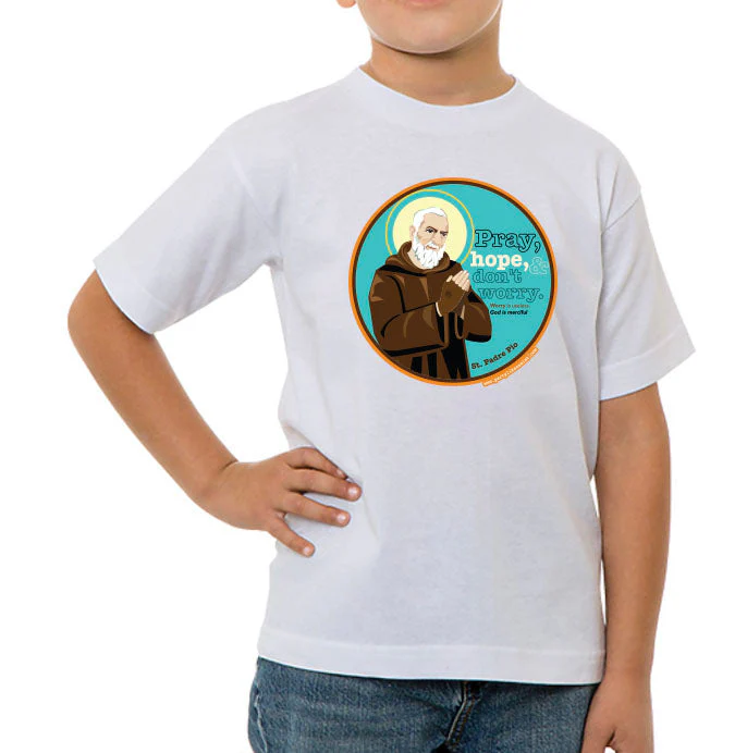 St. Padre Pio "Pray, Hope, &  Don’t Worry" T-Shirt - Image 4