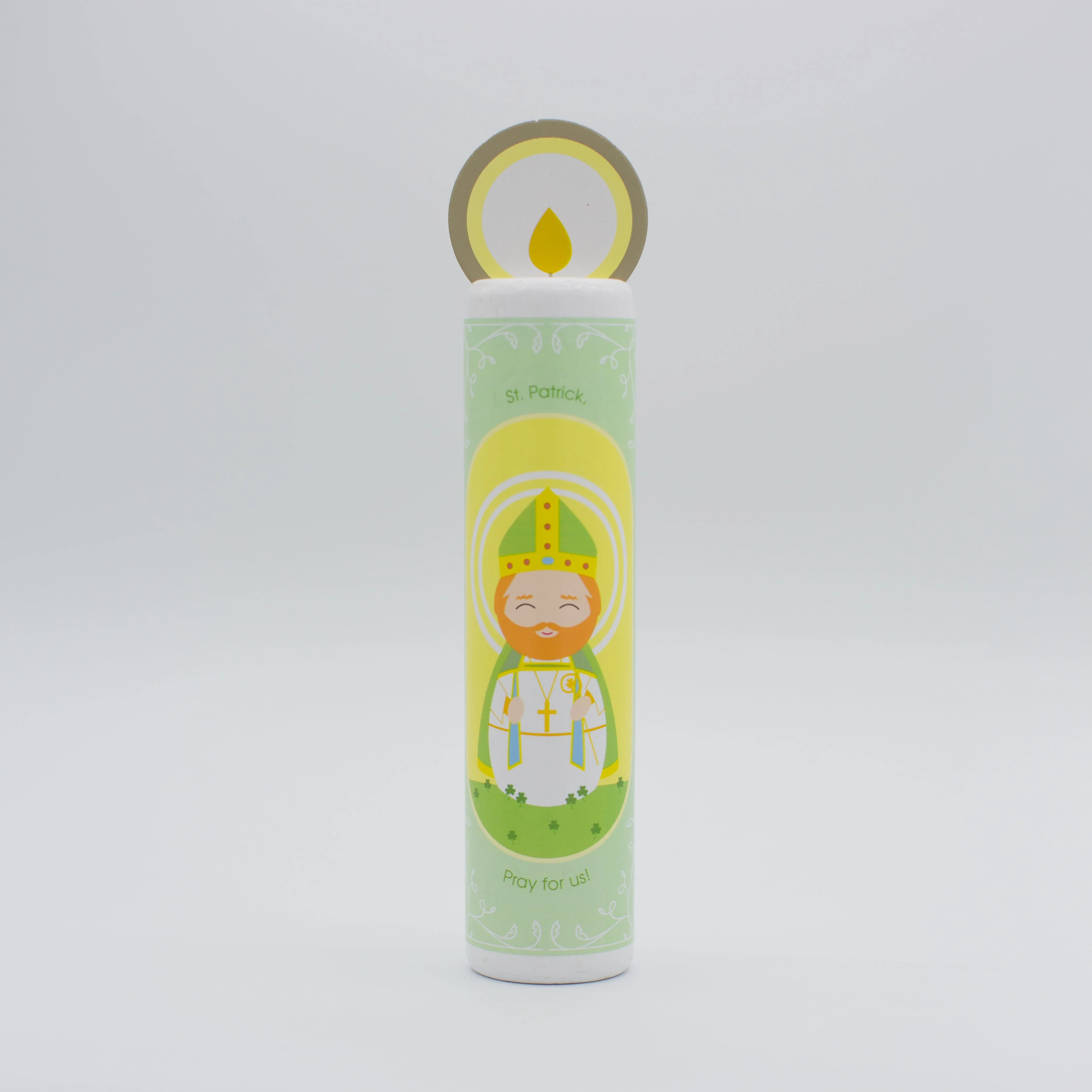 St. Patrick Wooden Prayer Candle - Image 2