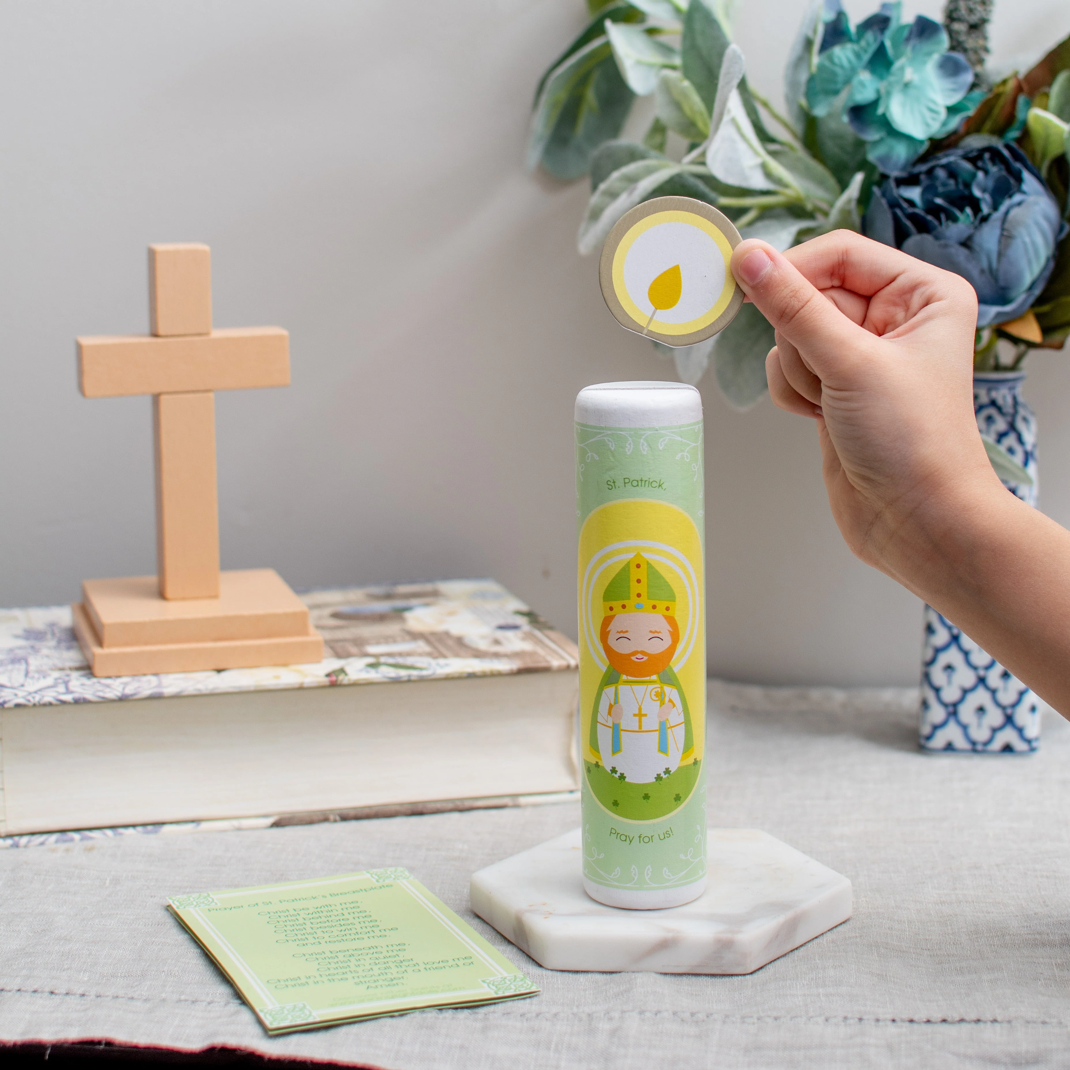 St. Patrick Wooden Prayer Candle - Image 4