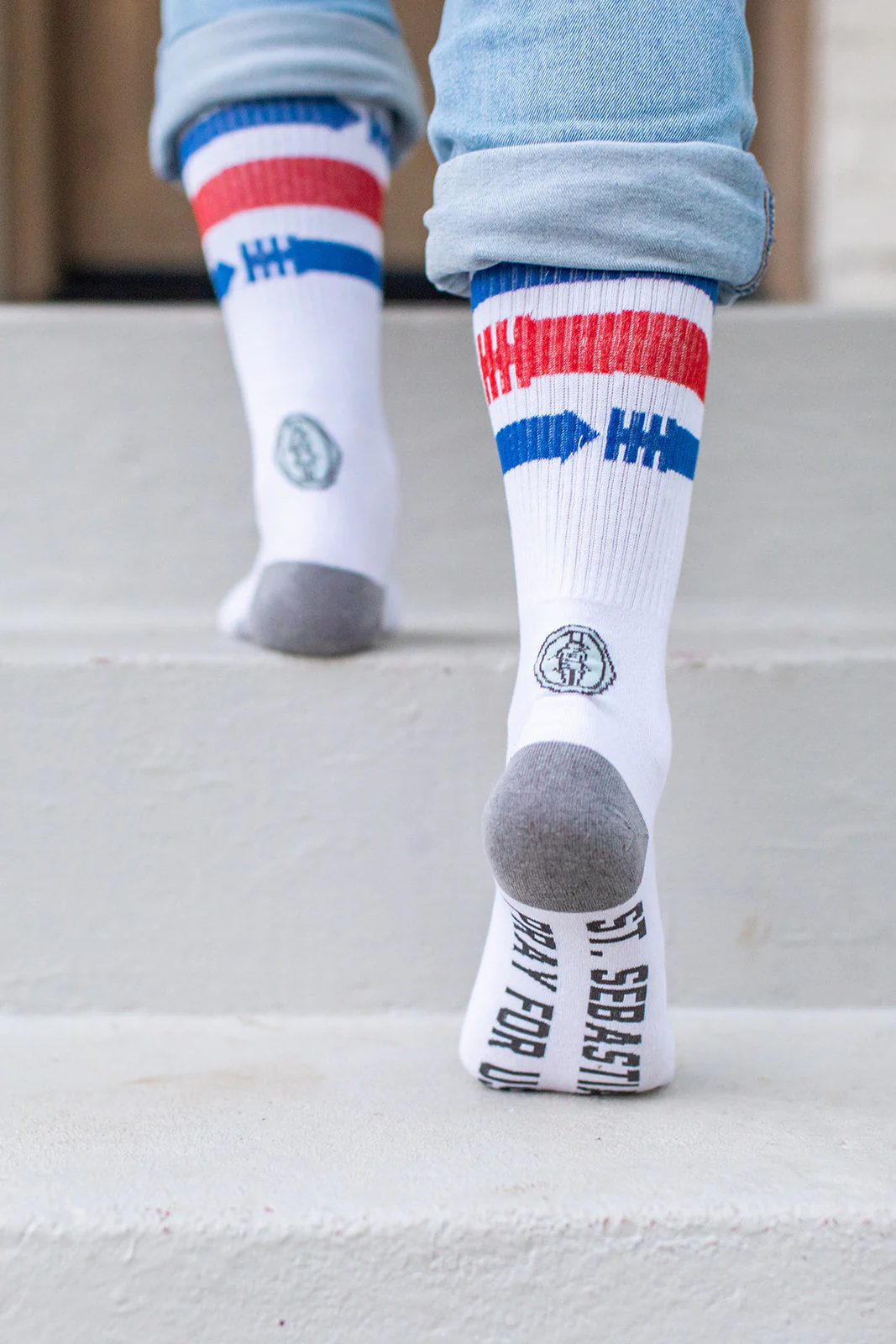 St. Sebastian - Patron of Athletes Kids Socks - Image 5