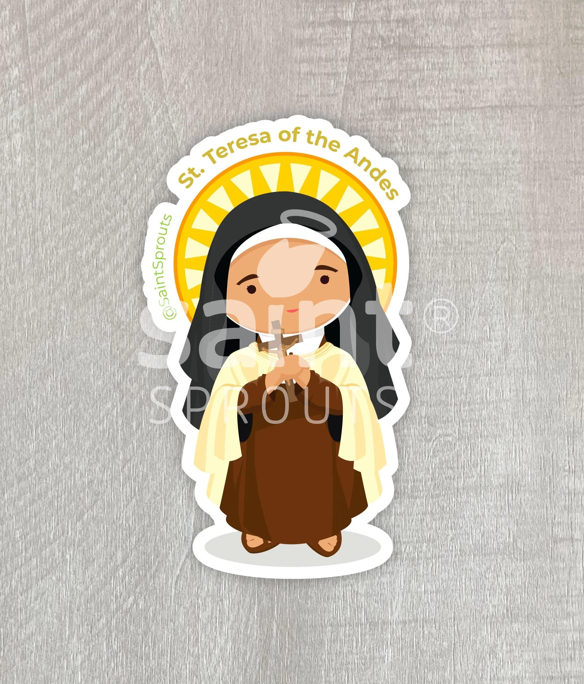 St. Teresa of the Andes Catholic Sticker - Patron of Young People - Image 4