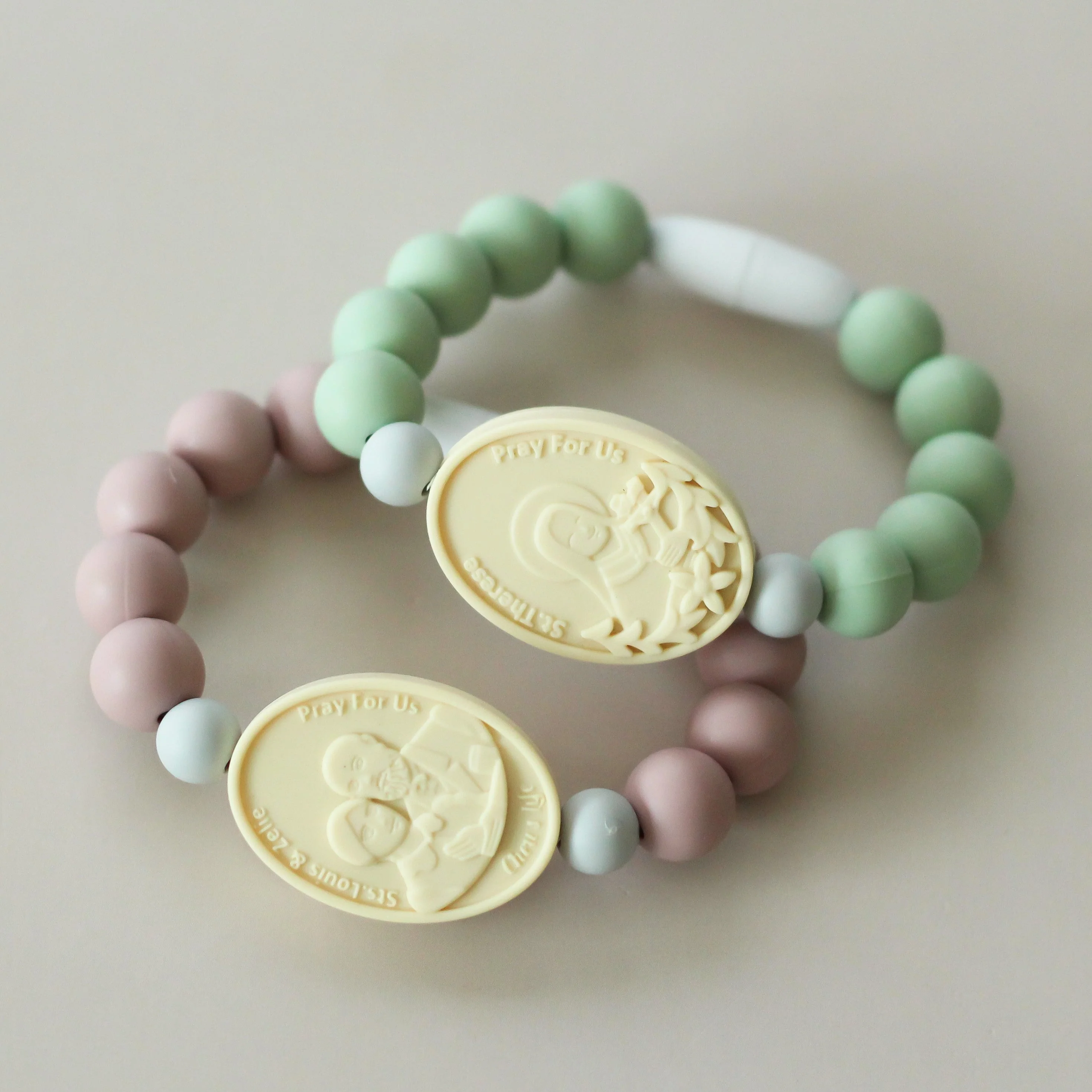 St. Therese with Sts. Zelie and Louis Saint Bracelet | Green - Image 3