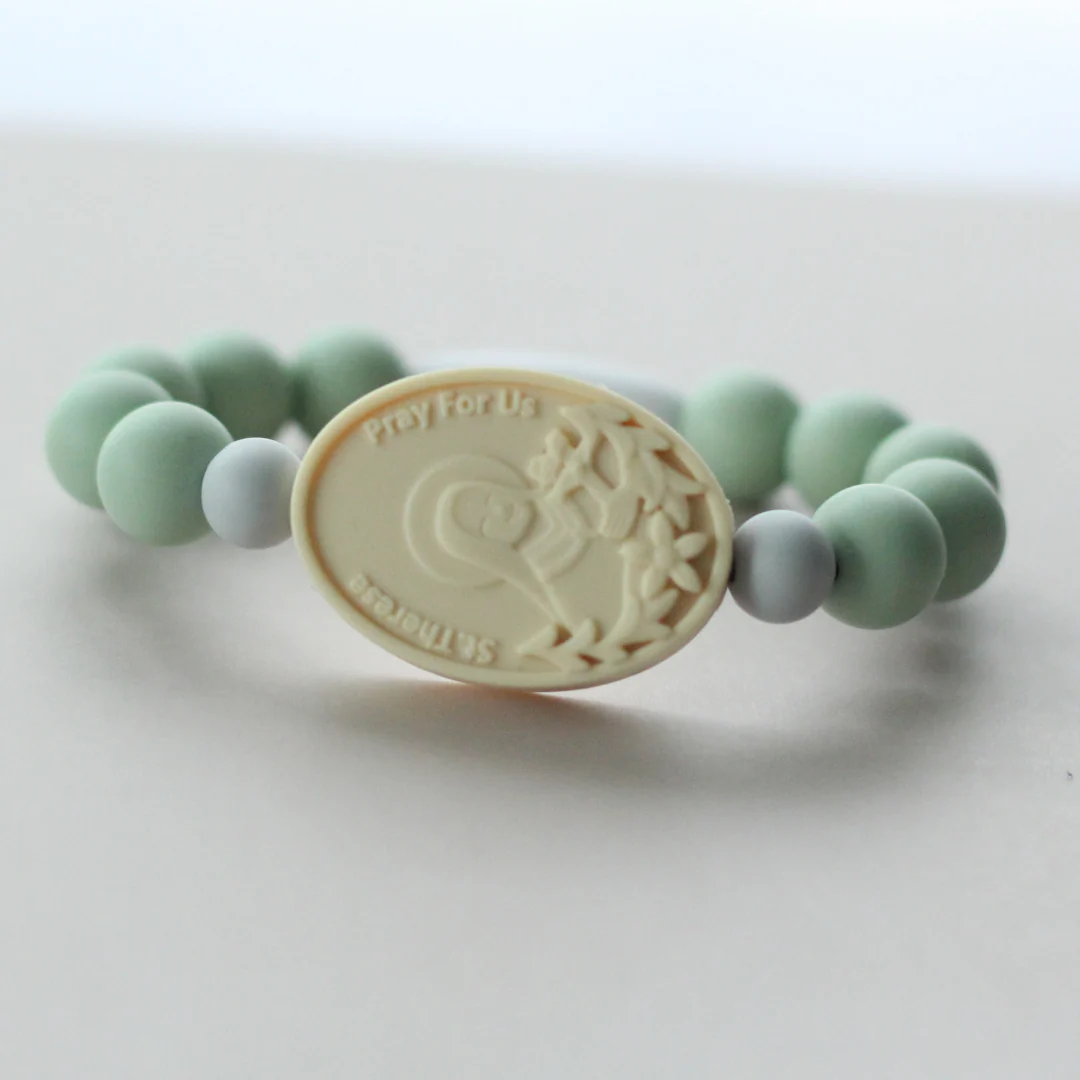 St. Therese with Sts. Zelie and Louis Saint Bracelet | Green - Image 5