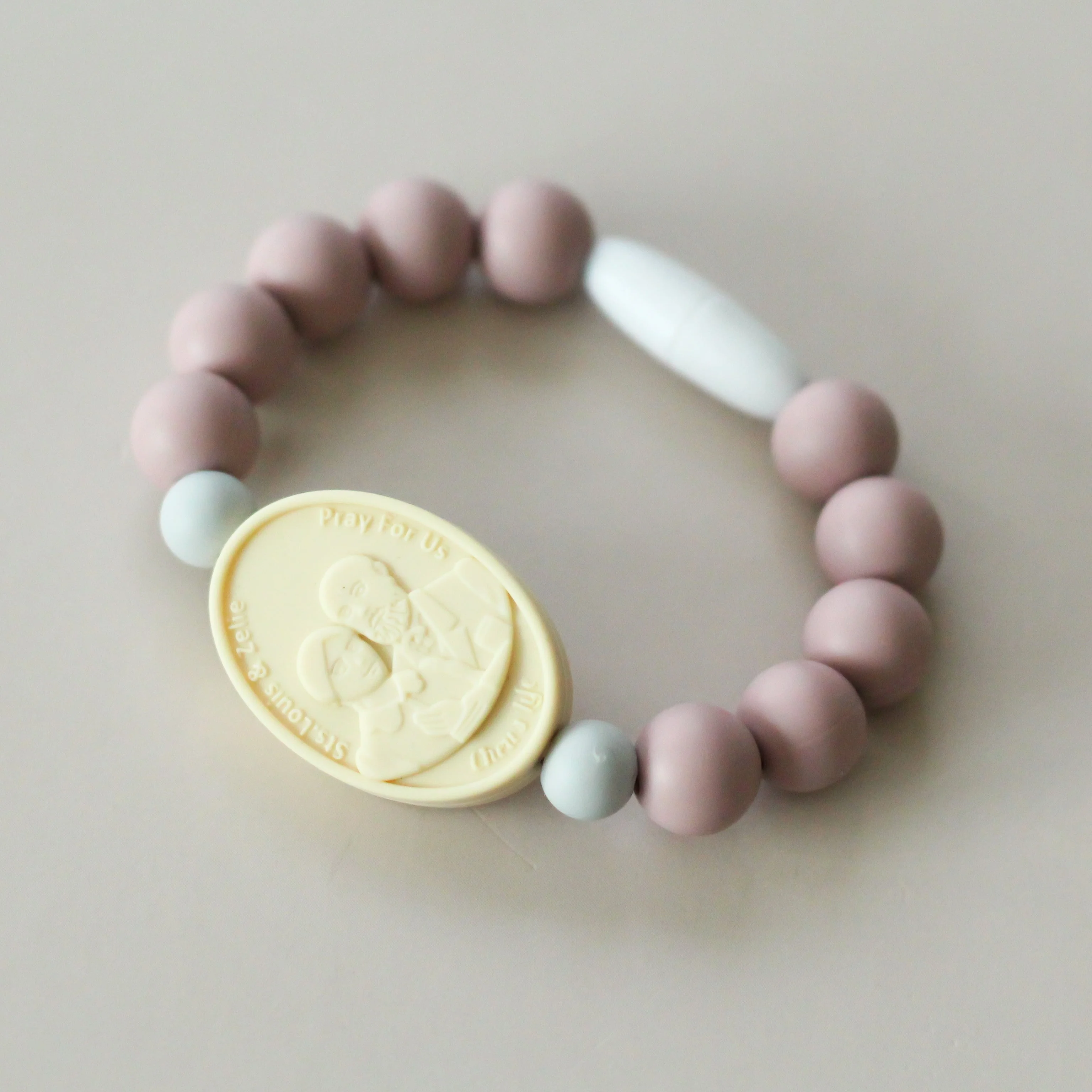 St. Therese with Sts. Zelie and Louis Saint Bracelet | Mauve - Image 2