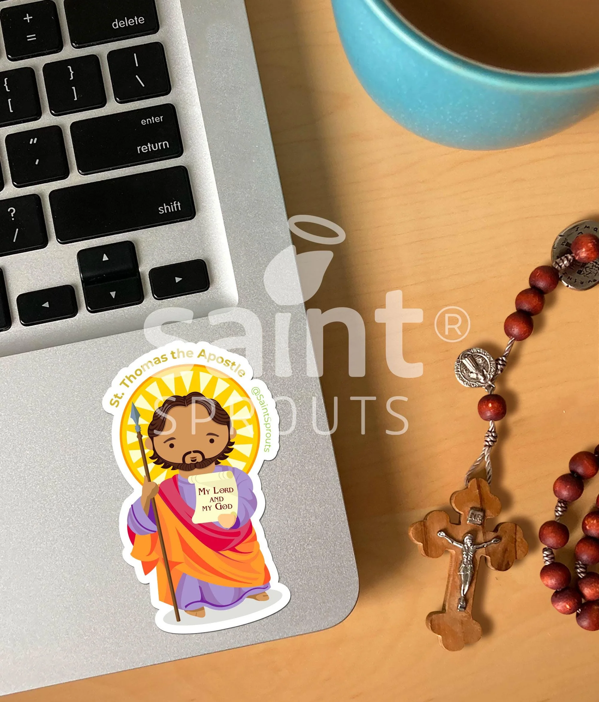 St. Thomas the Apostle Catholic Sticker - Catholic Saint of Doubt and Belief - Image 2