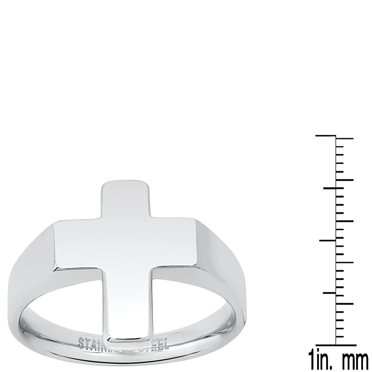 Stainless Steel Cross Ring - Image 3