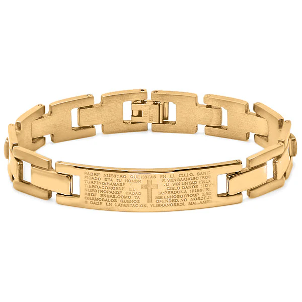 Stainless Steel Id Bracelet With 'Padre Nuestro' Lord'S Prayer - Image 2