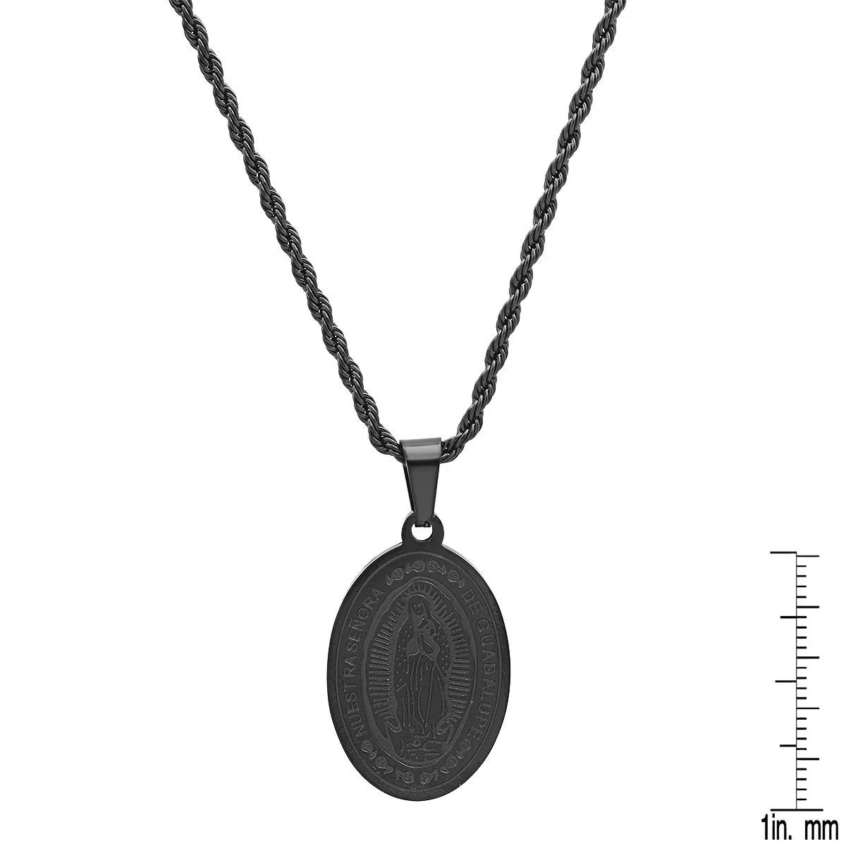 Stainless Steel & Mother Of Pearl Lady Of Guadalupe Pendant - Image 9