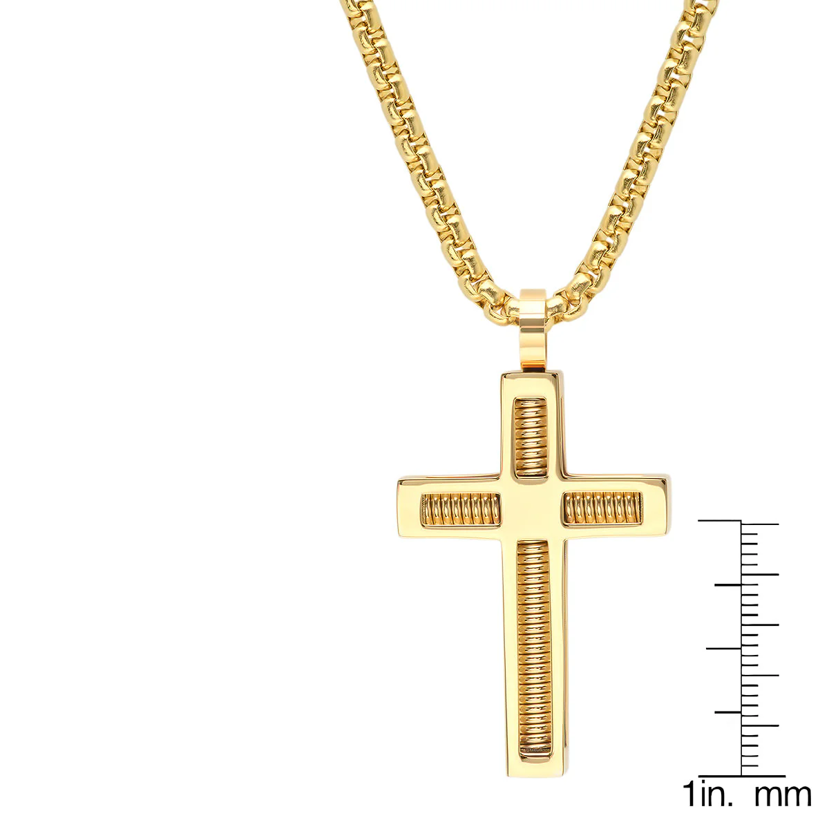 Stainless Steel Spring Inlay Cross Pendant - Image 6