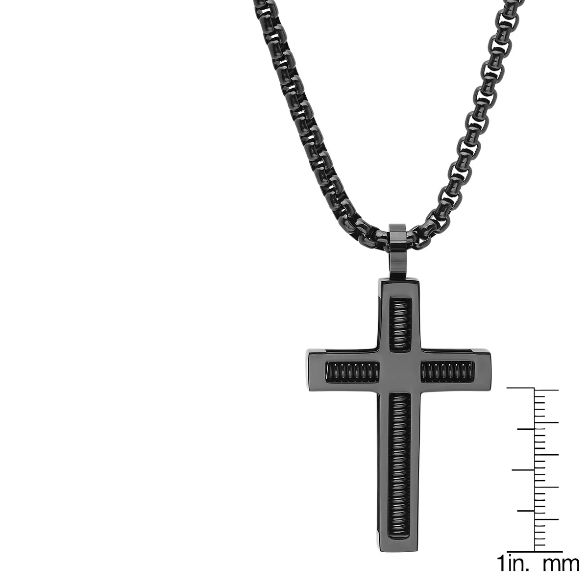 Stainless Steel Spring Inlay Cross Pendant - Image 9