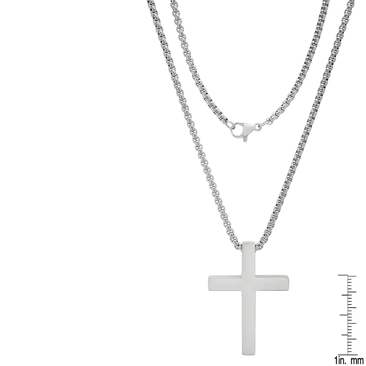 Stainless Steel Square Cross Pendant - Image 3