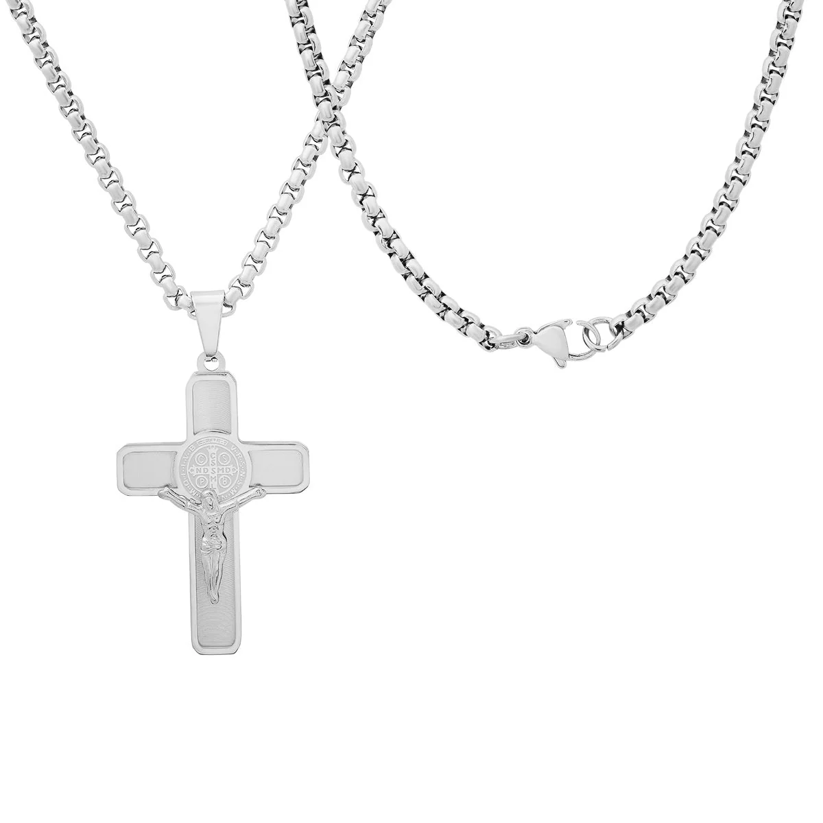 Stainless Steel St. Benedict Crucifix Pendant - Image 2