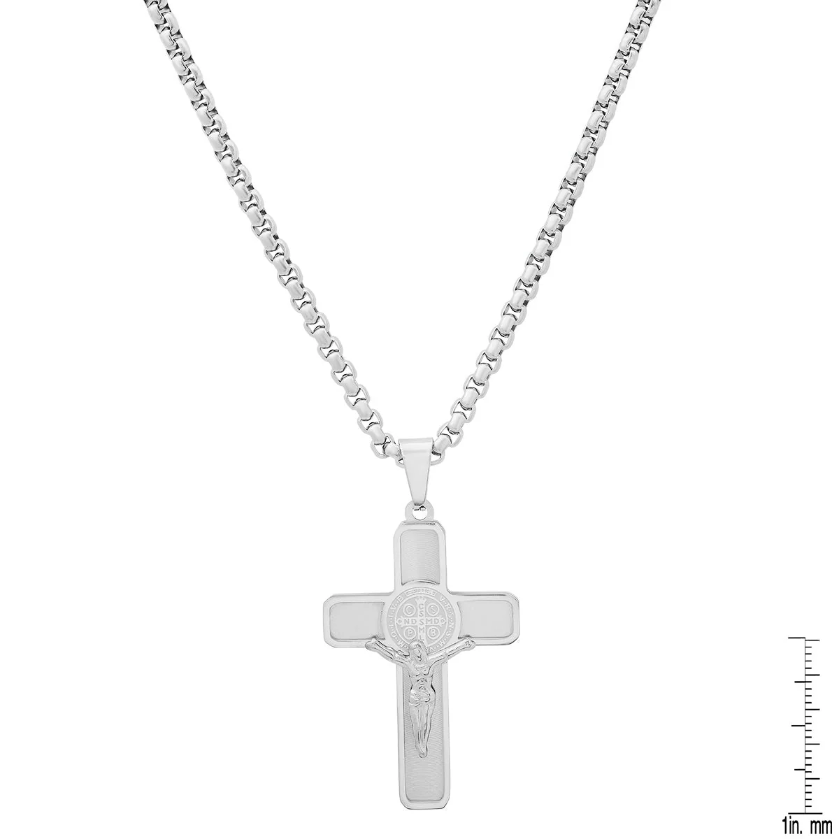 Stainless Steel St. Benedict Crucifix Pendant - Image 3