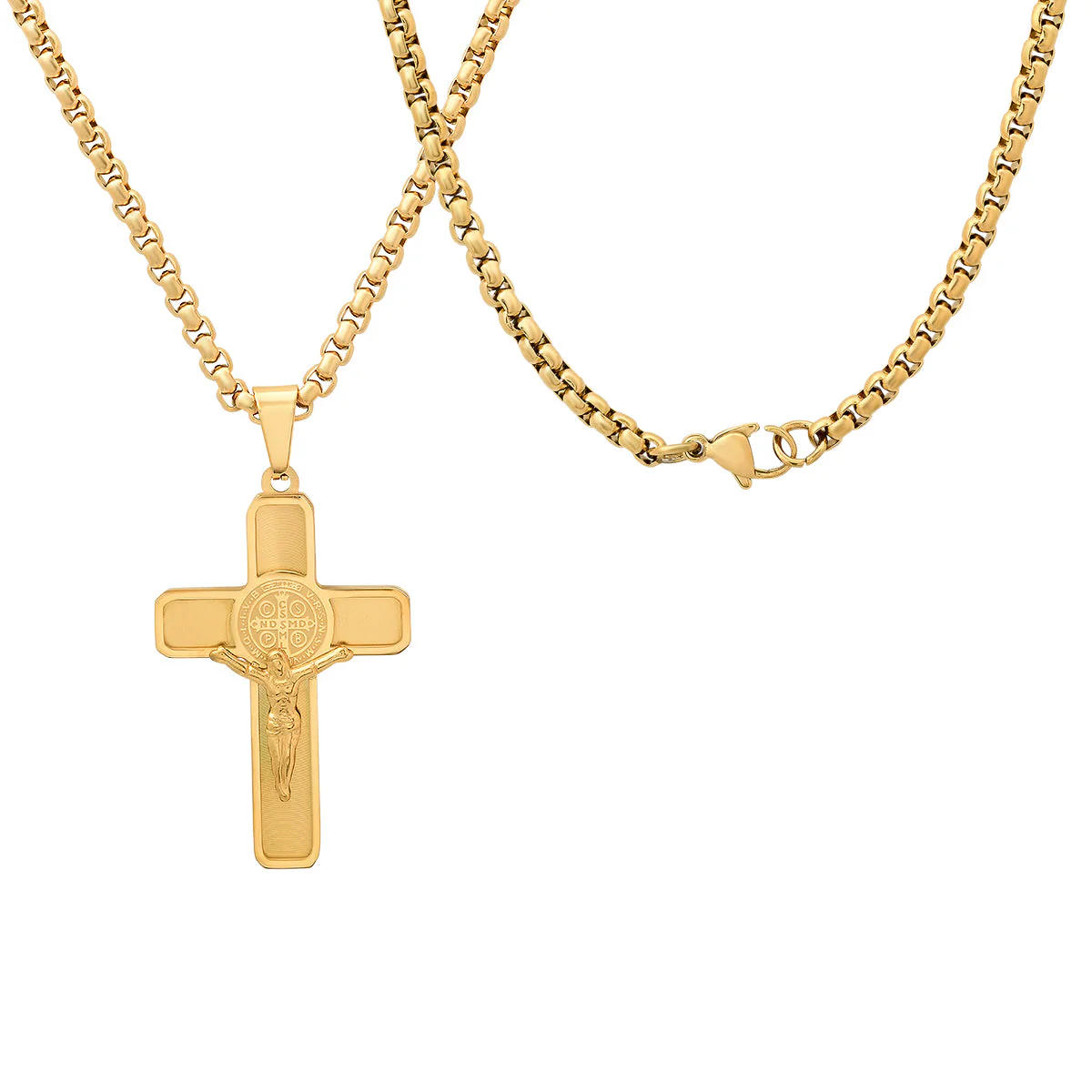 Stainless Steel St. Benedict Crucifix Pendant - Image 5