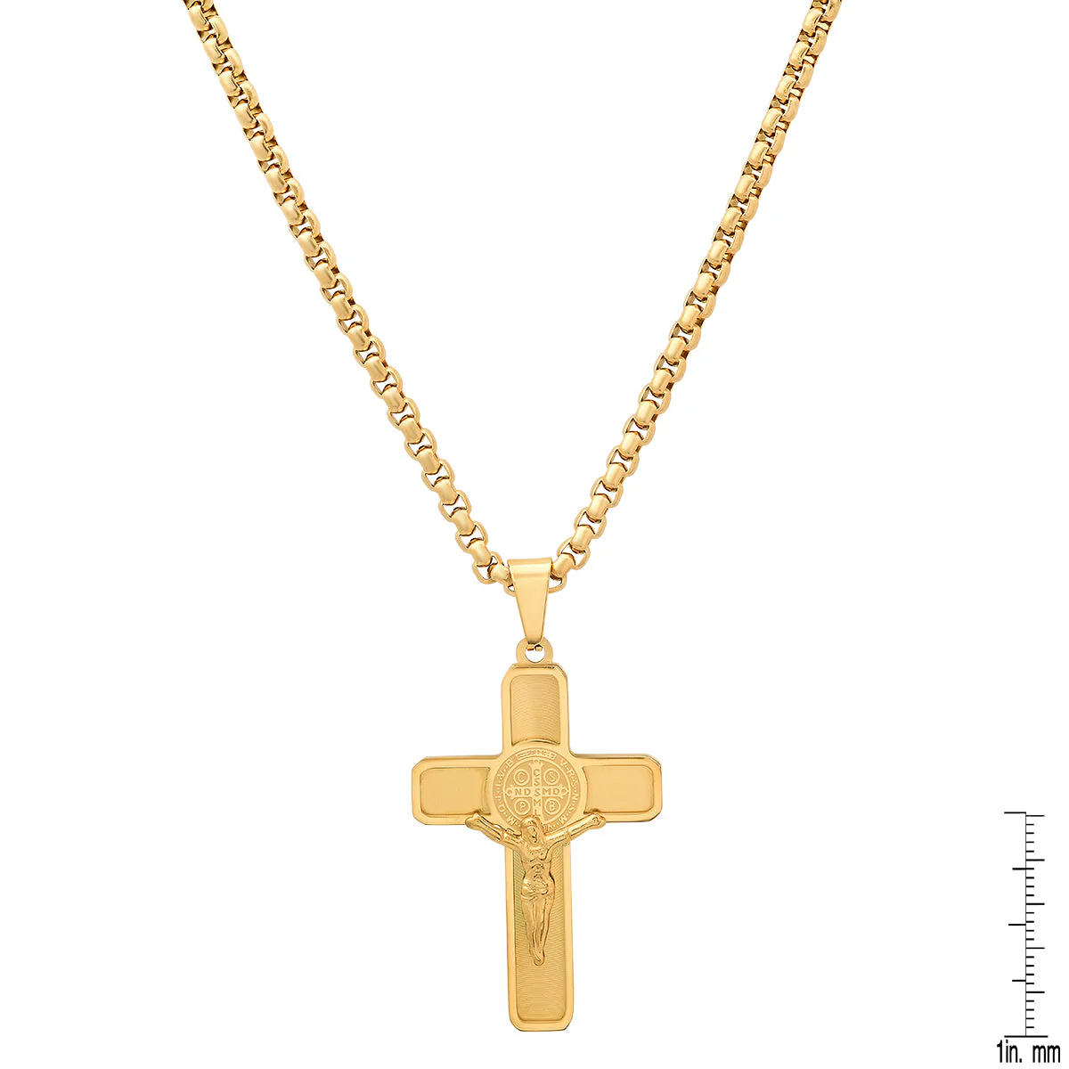 Stainless Steel St. Benedict Crucifix Pendant - Image 6