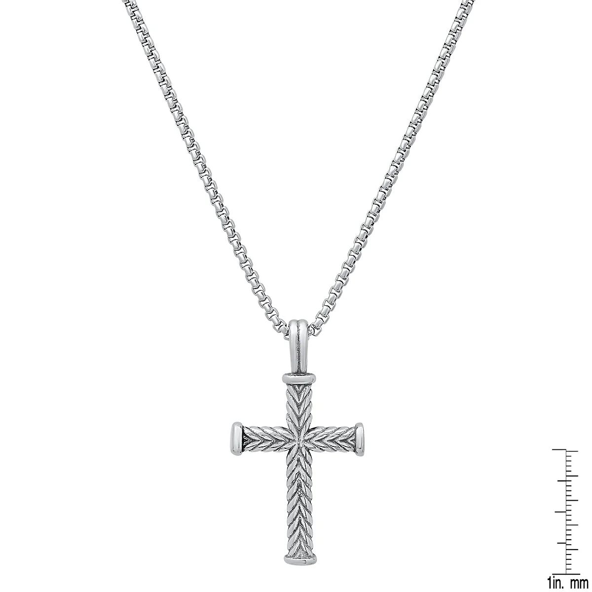 Stainless Steel Twist Design Cross Pendant - Image 3
