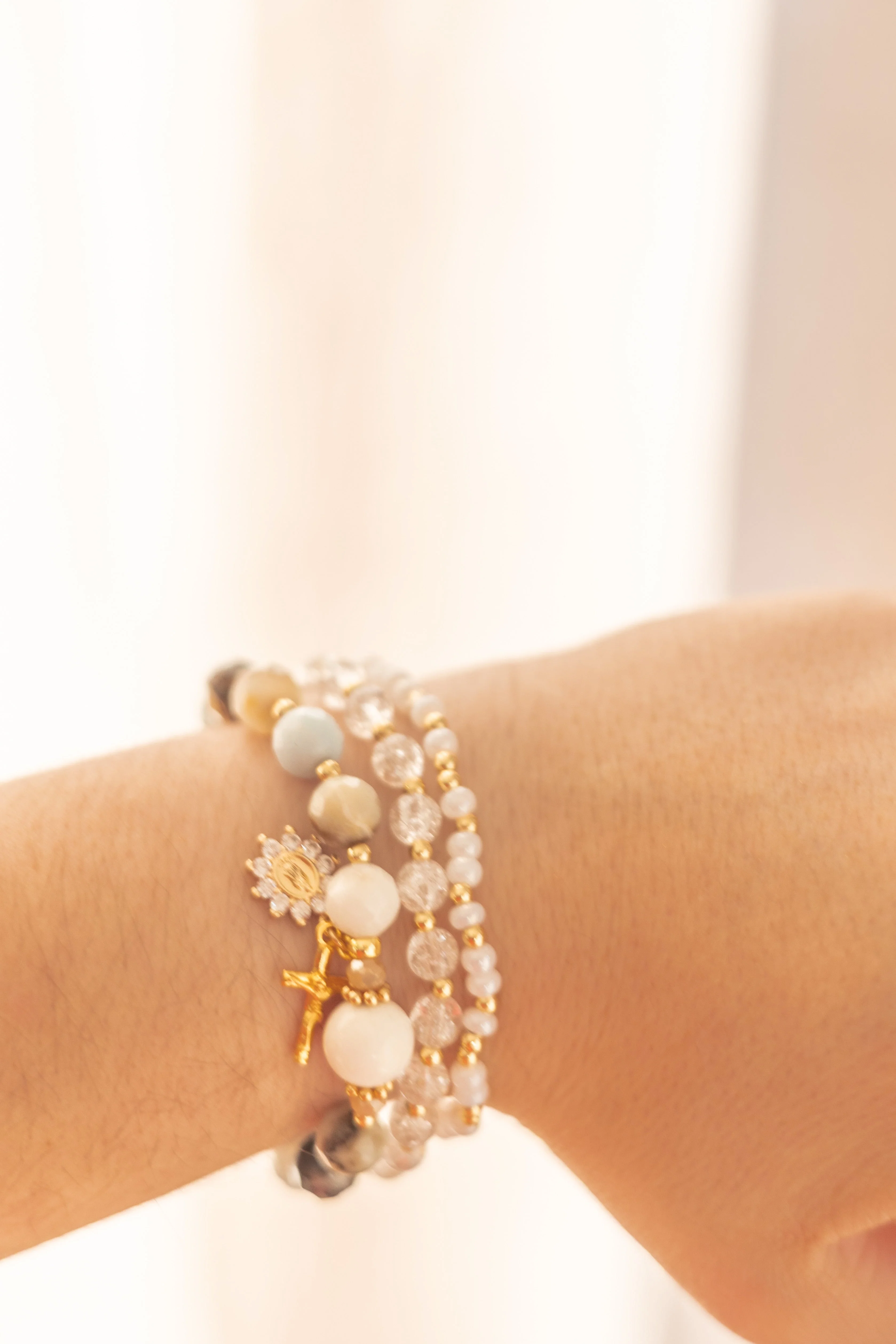 Stretch Stack Bracelet - Gate of Heaven - Gold - Image 2