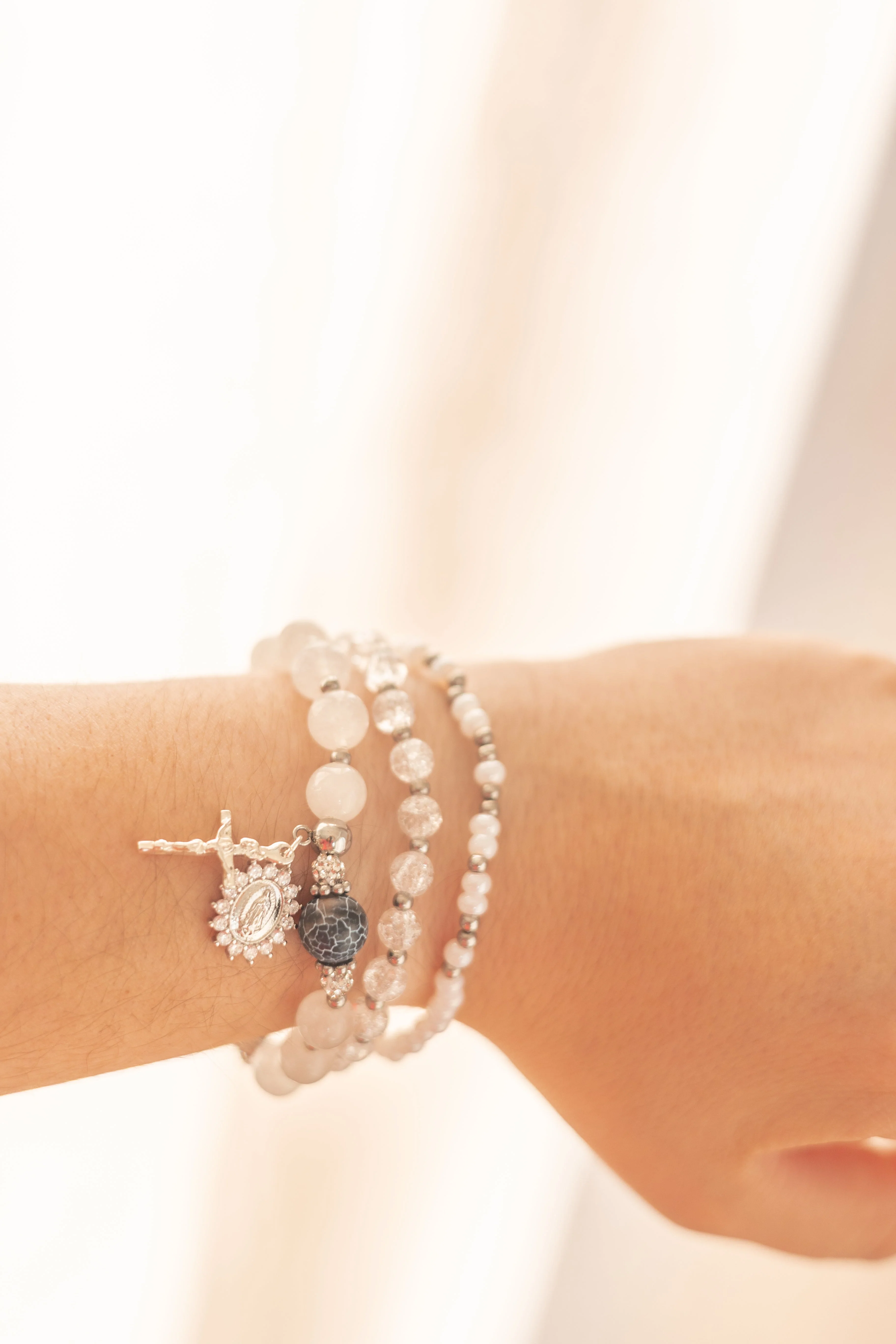 Stretch Stack Bracelet - Gate of Heaven - Silver - Image 2