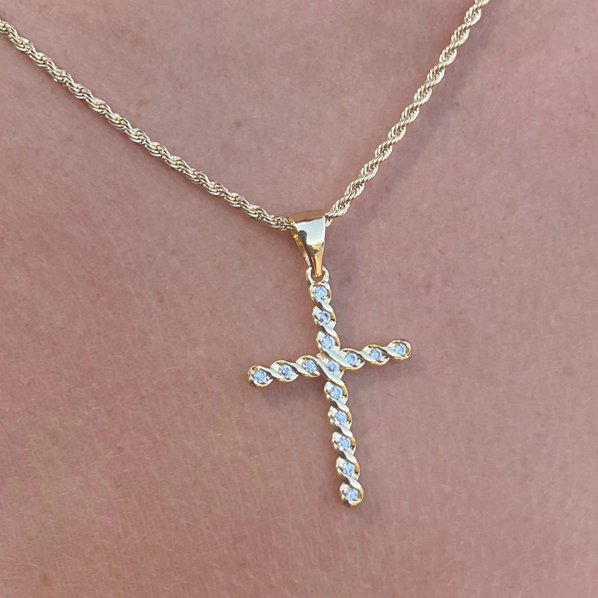 Vintage French Cross necklace - Image 2