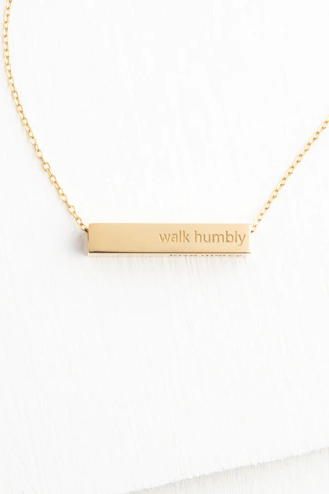 Walk Humbly Bar Necklace - Starfish Project - Image 3