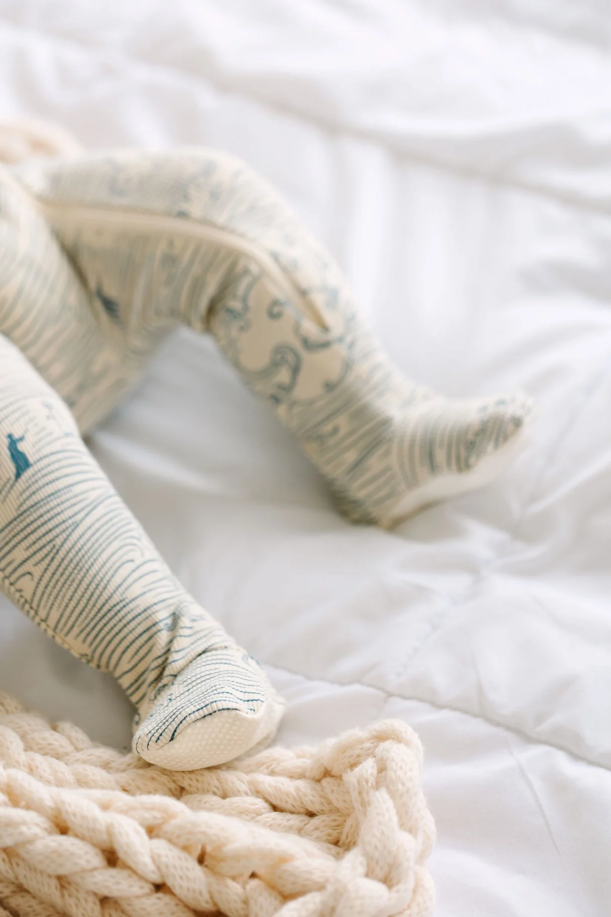 Walking on Water PJ Footed Onesie Ribbed Cotton-Bamboo Blend - Image 7