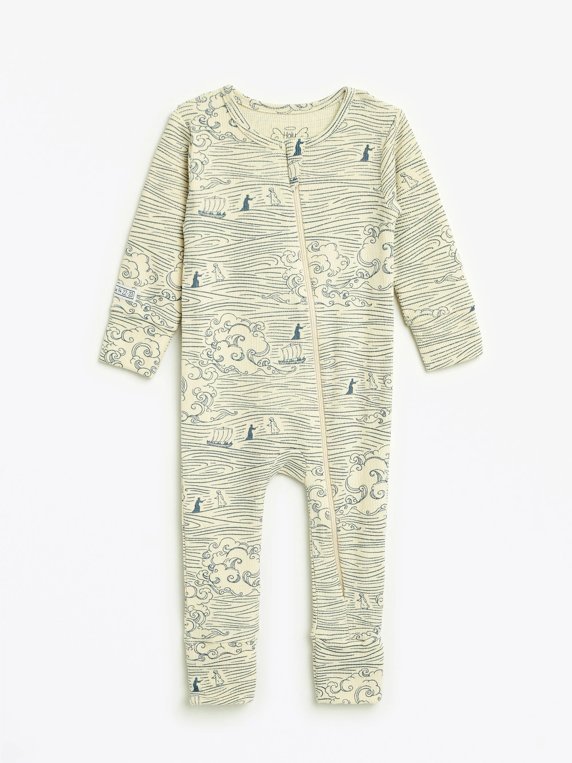 Walking on Water PJ Footless Onesie Ribbed Cotton-Bamboo Blend