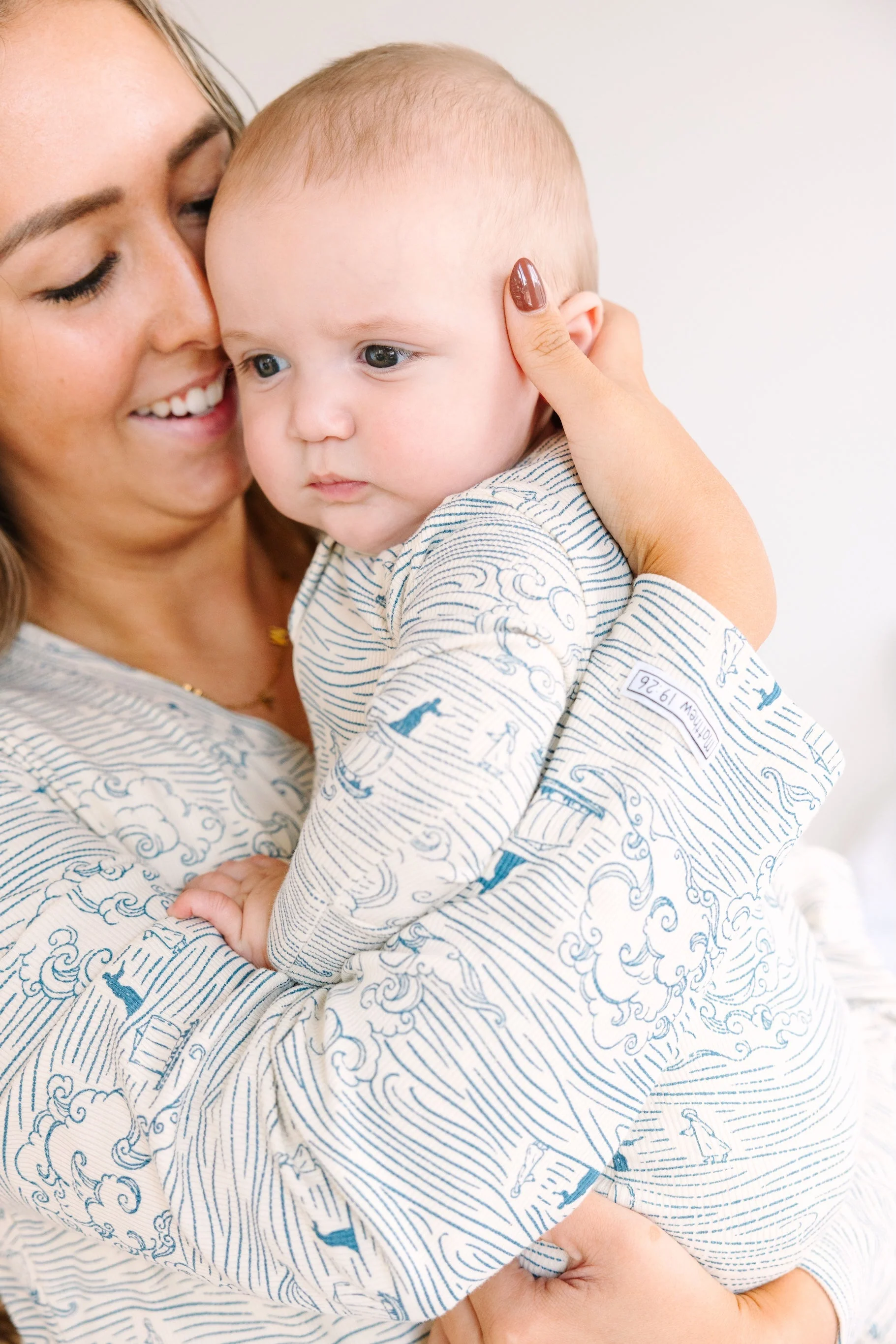 Walking on Water PJ Footless Onesie Ribbed Cotton-Bamboo Blend - Image 5