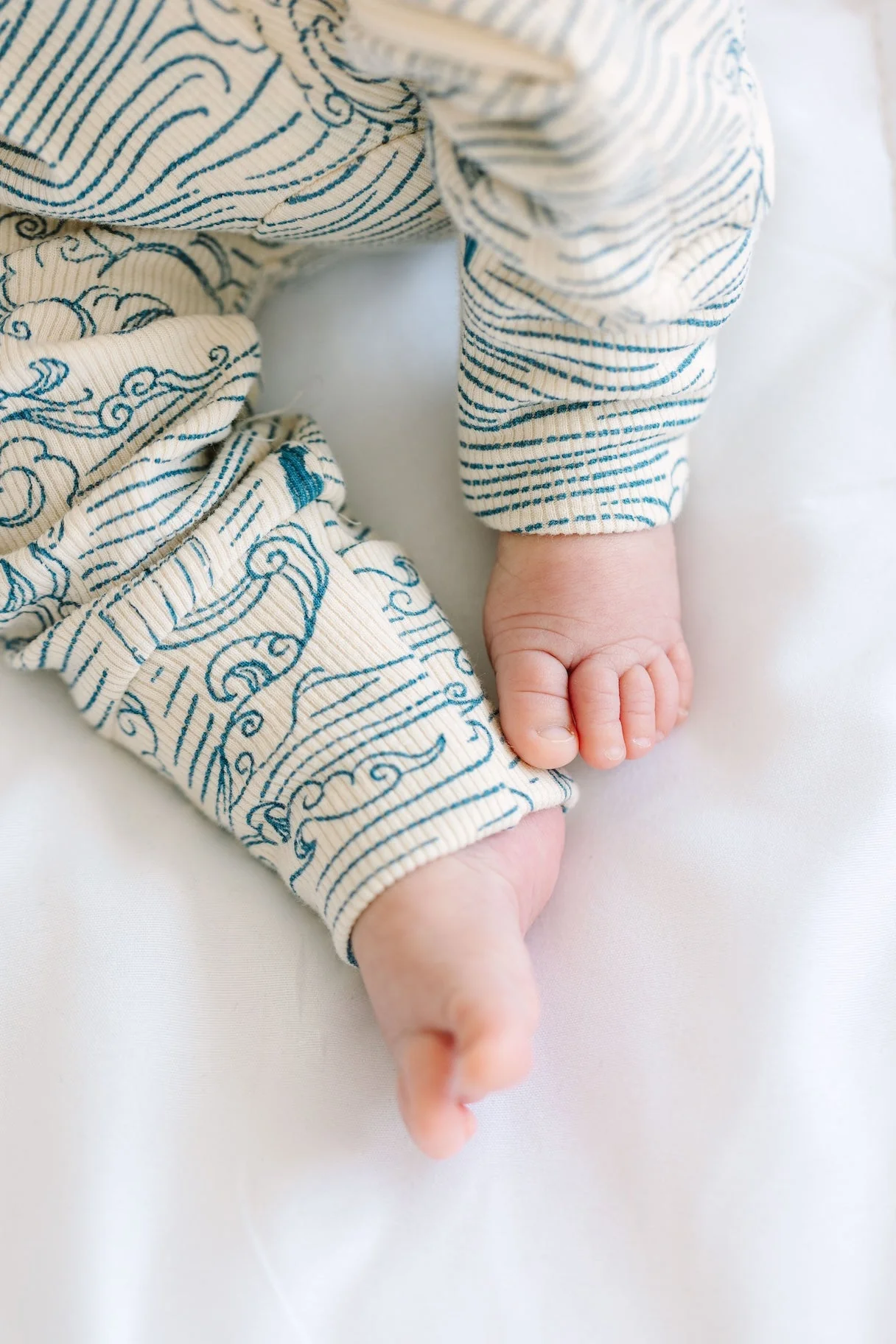 Walking on Water PJ Footless Onesie Ribbed Cotton-Bamboo Blend - Image 6