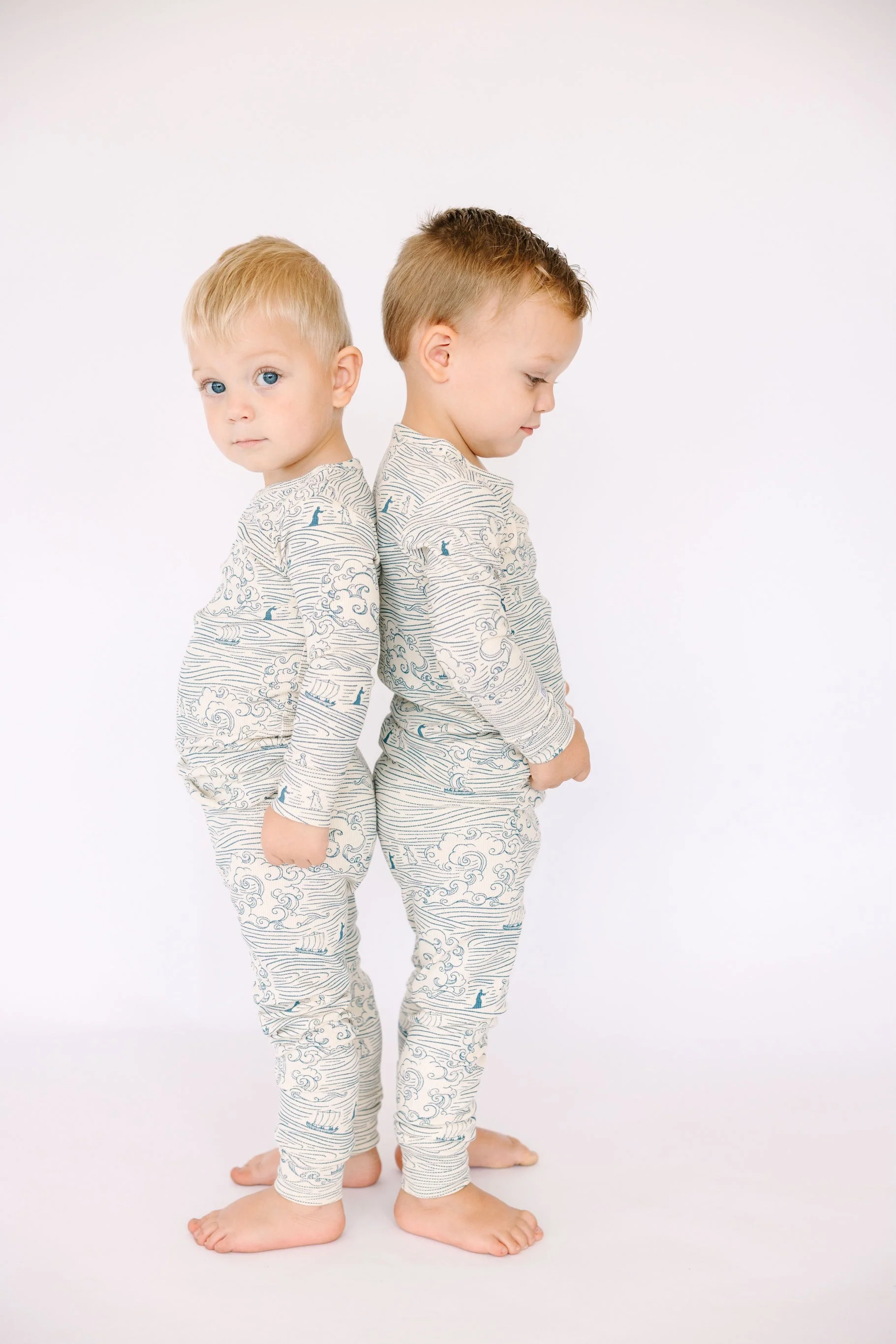 Walking on Water PJ Long Sleeve Set Ribbed Cotton-Bamboo Blend - Image 5