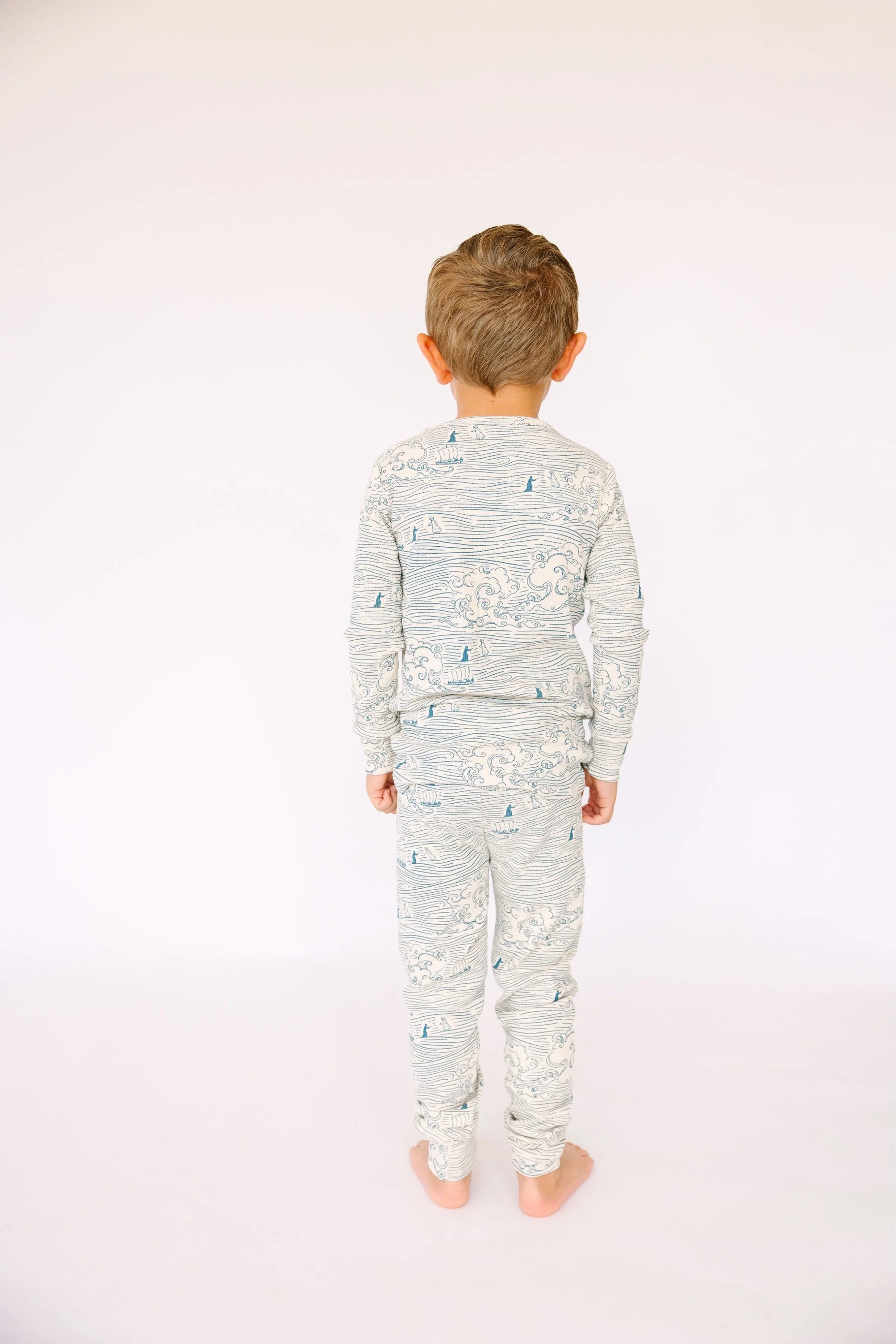 Walking on Water PJ Long Sleeve Set Ribbed Cotton-Bamboo Blend - Image 7