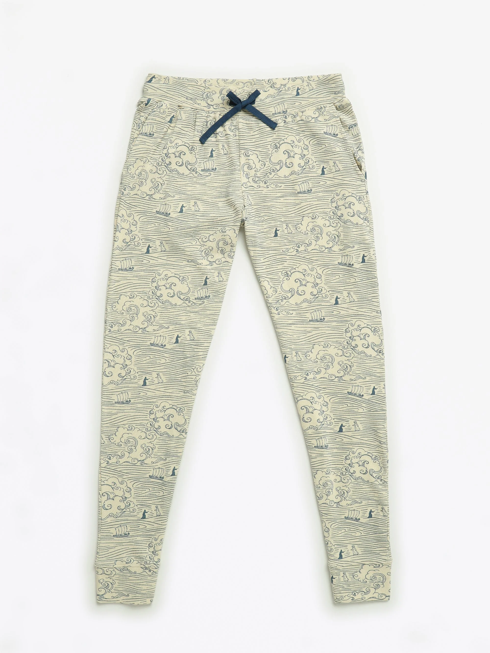 Walking on Water Womens PJ Jogger Set Ribbed Cotton-Bamboo Blend - Image 4