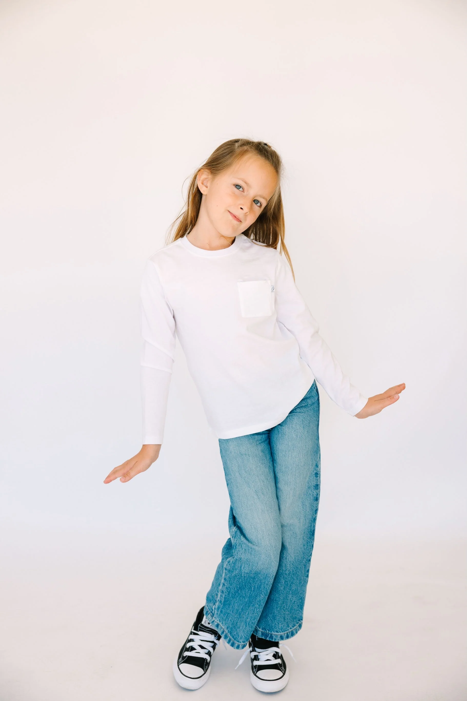 White Prayer Pocket Long Sleeve Shirt Cotton - Image 5