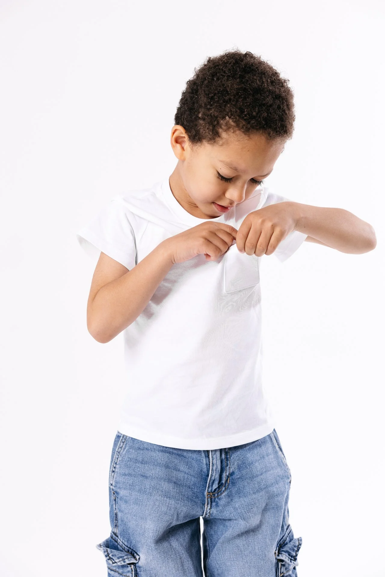 White Prayer Pocket Short Sleeve T-Shirt Cotton - Image 6