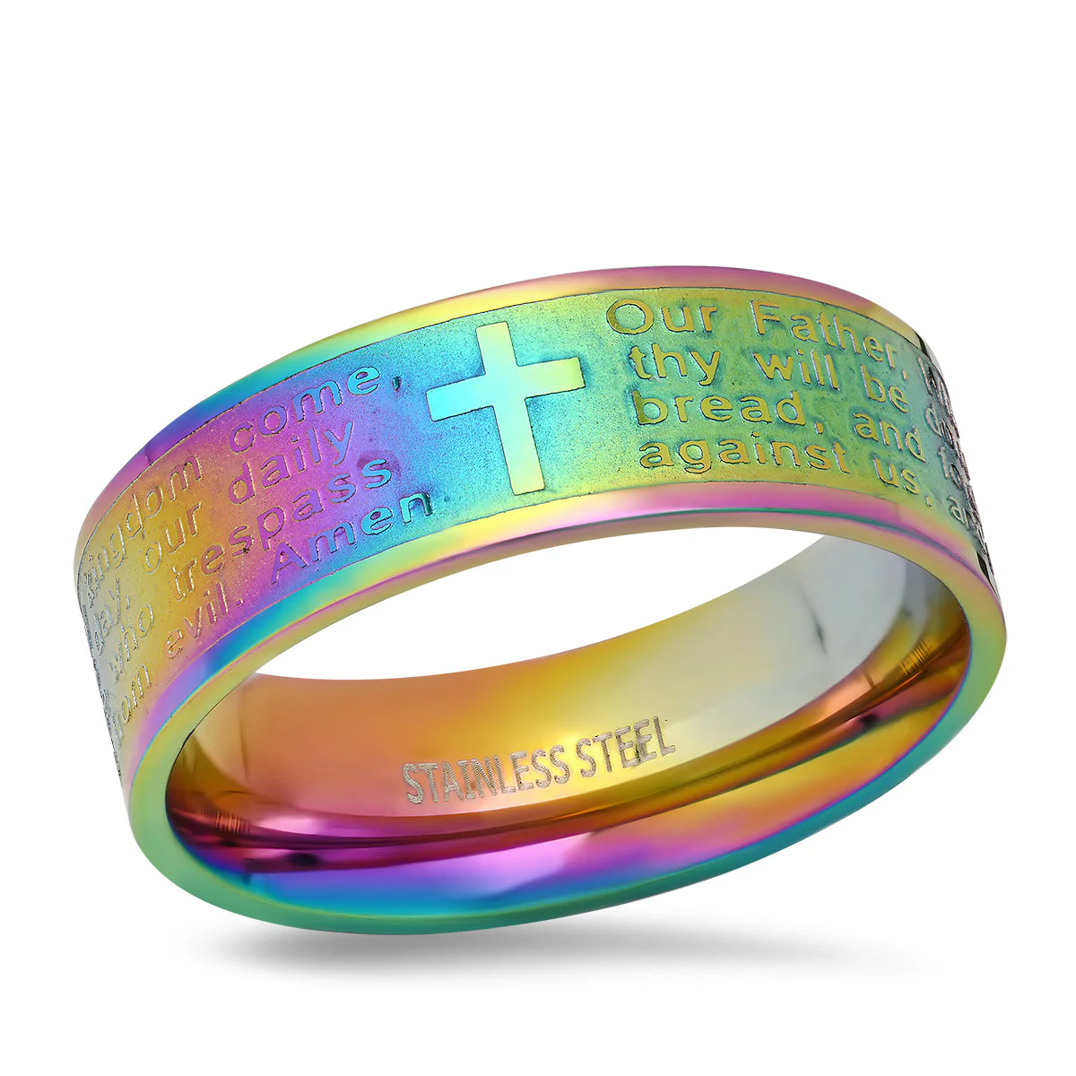 Wide Banded Lord's Prayer Ring - Image 13