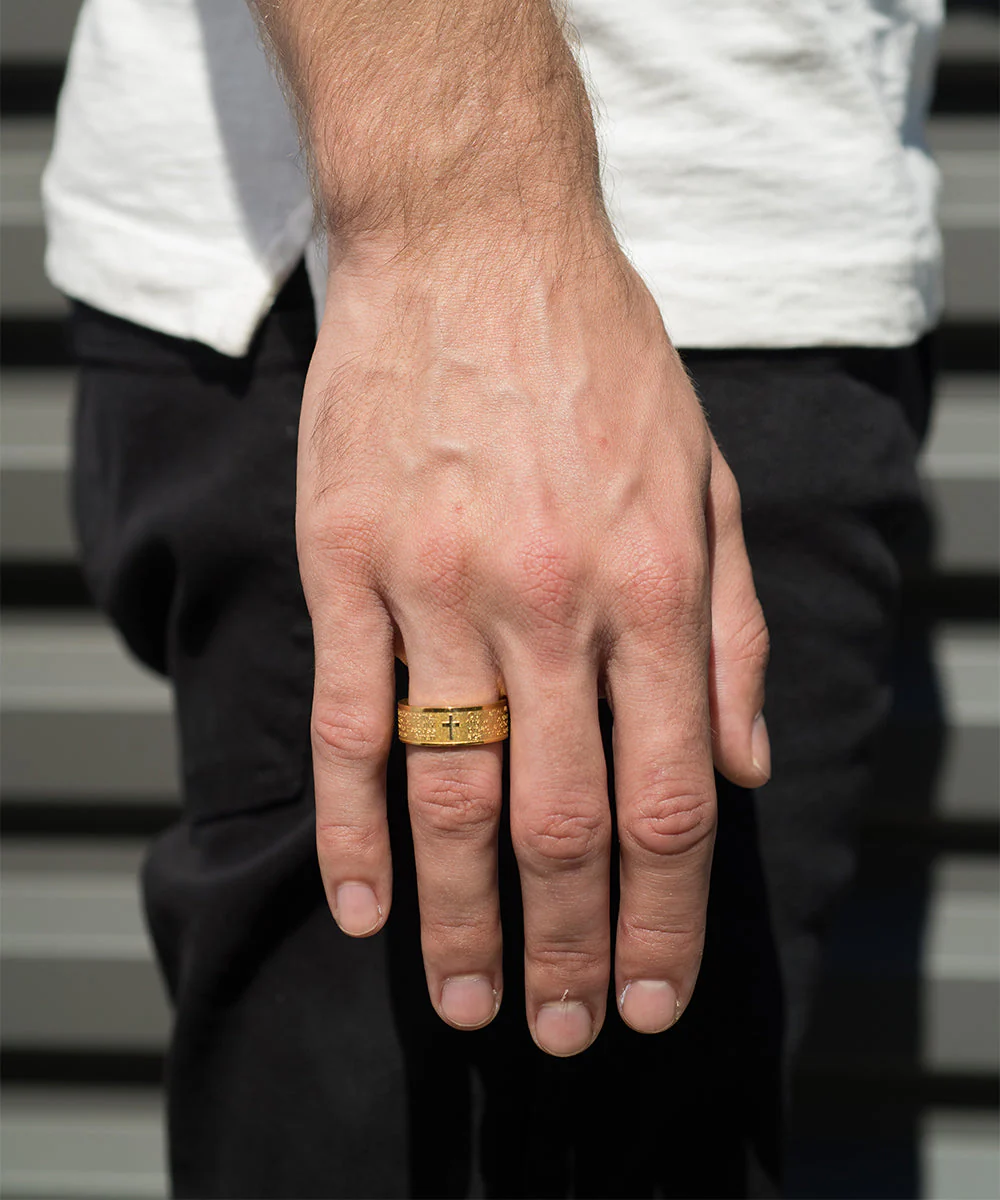 Wide Banded Lord's Prayer Ring - Image 3