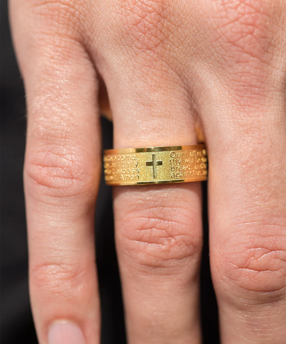 Wide Banded Lord's Prayer Ring - Image 4