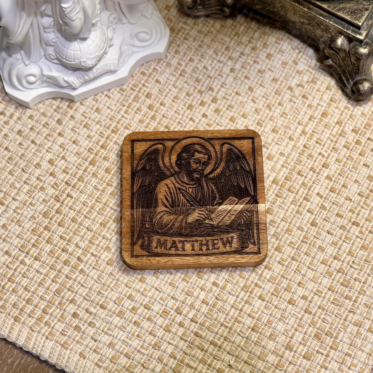 Wooden Evangelist Coaster Set - Image 10