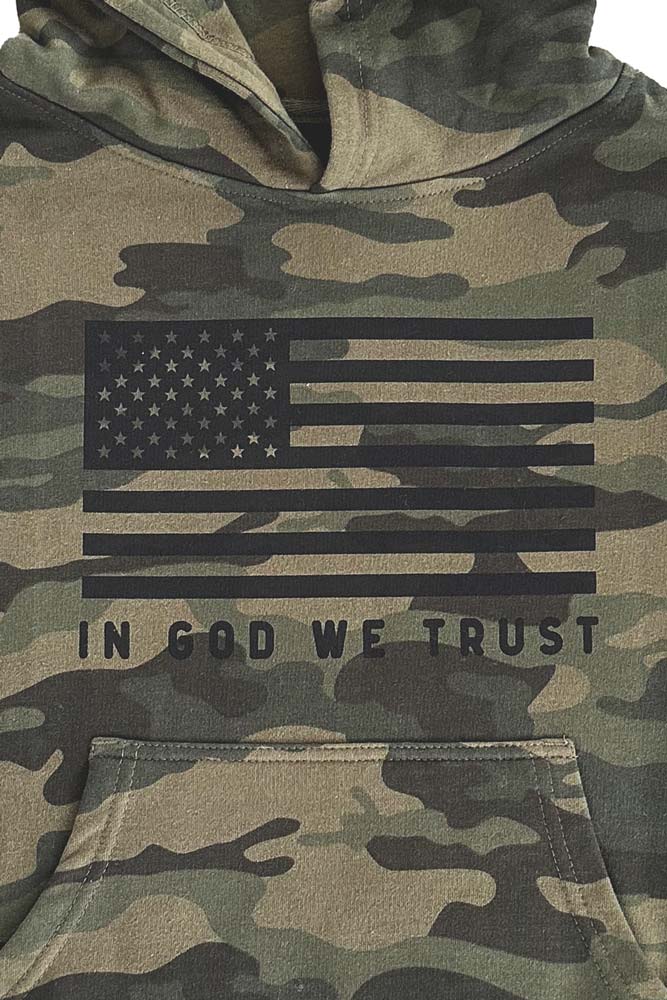 Youth In God We Trust Camo Hoodie - Image 3